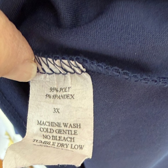 Bella Flore Navy 3/4 “ Long Sleeve Dress with Ruffle Cuffs - Picture 3 of 9